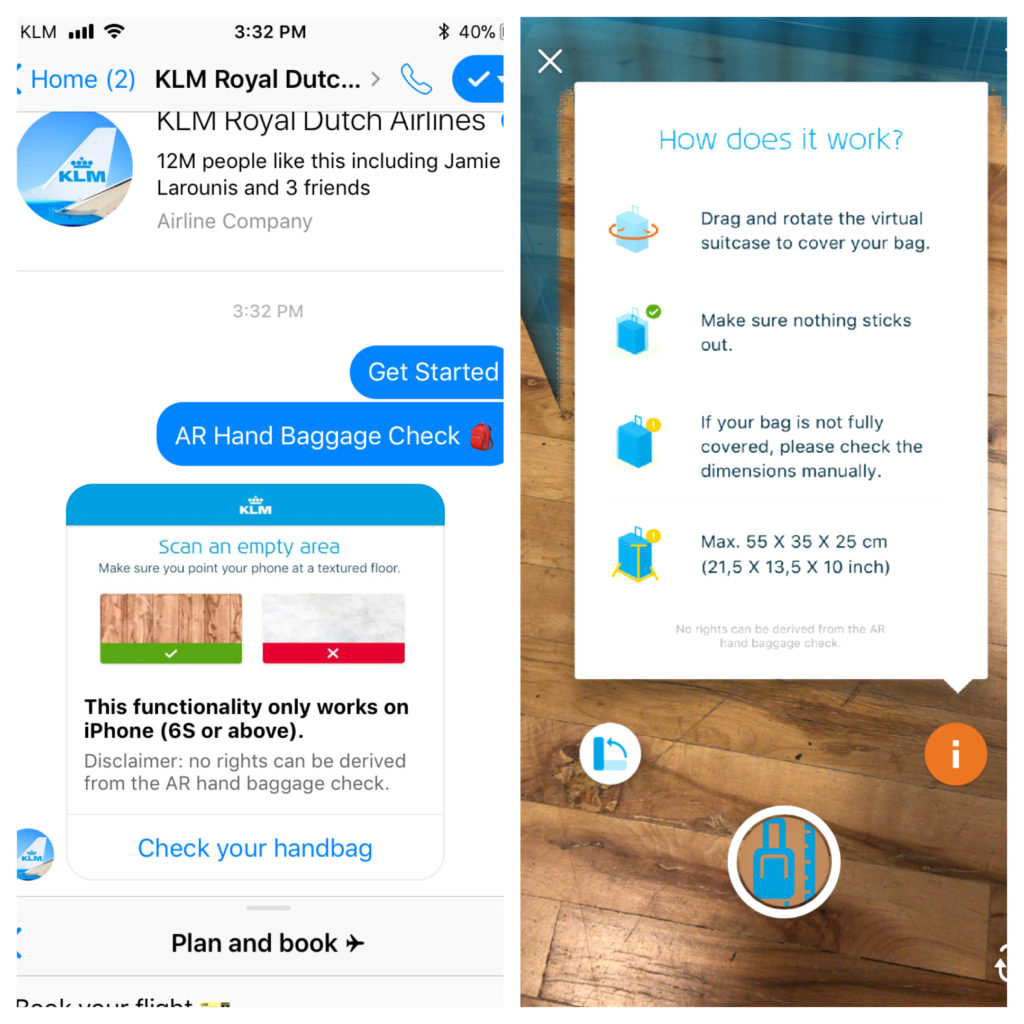 KLM Uses Augmented Reality To Check the Size of Your CarryOn Bag