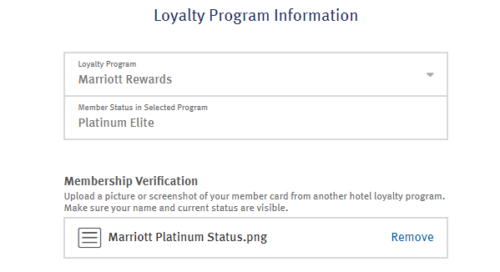 a screenshot of a loyalty program
