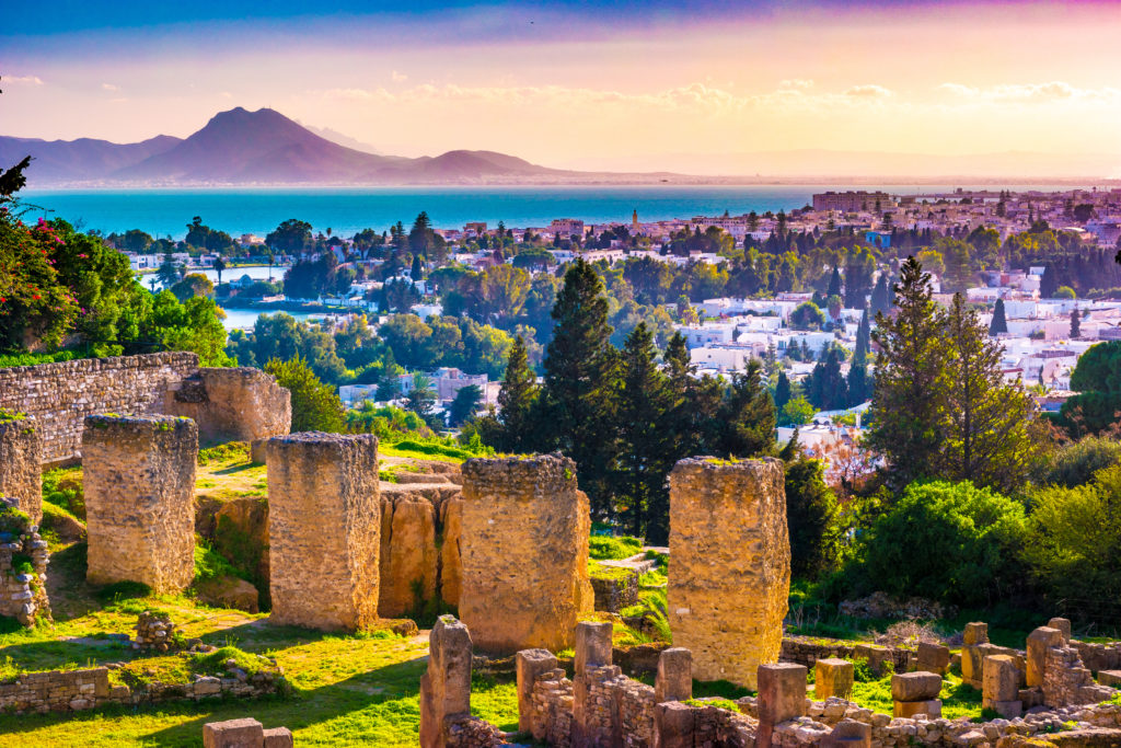 The ruins of Carthage are just outside of Tunis, the capital of Tunisia.