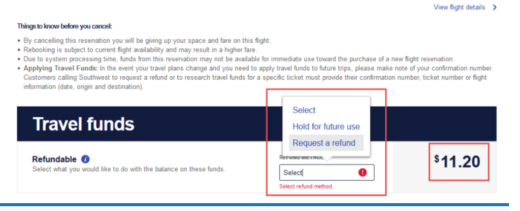 Southwest Ticket Refund Options