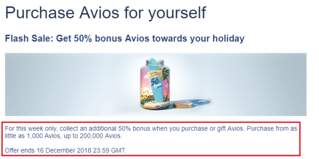British Airways Buy Avios Promo