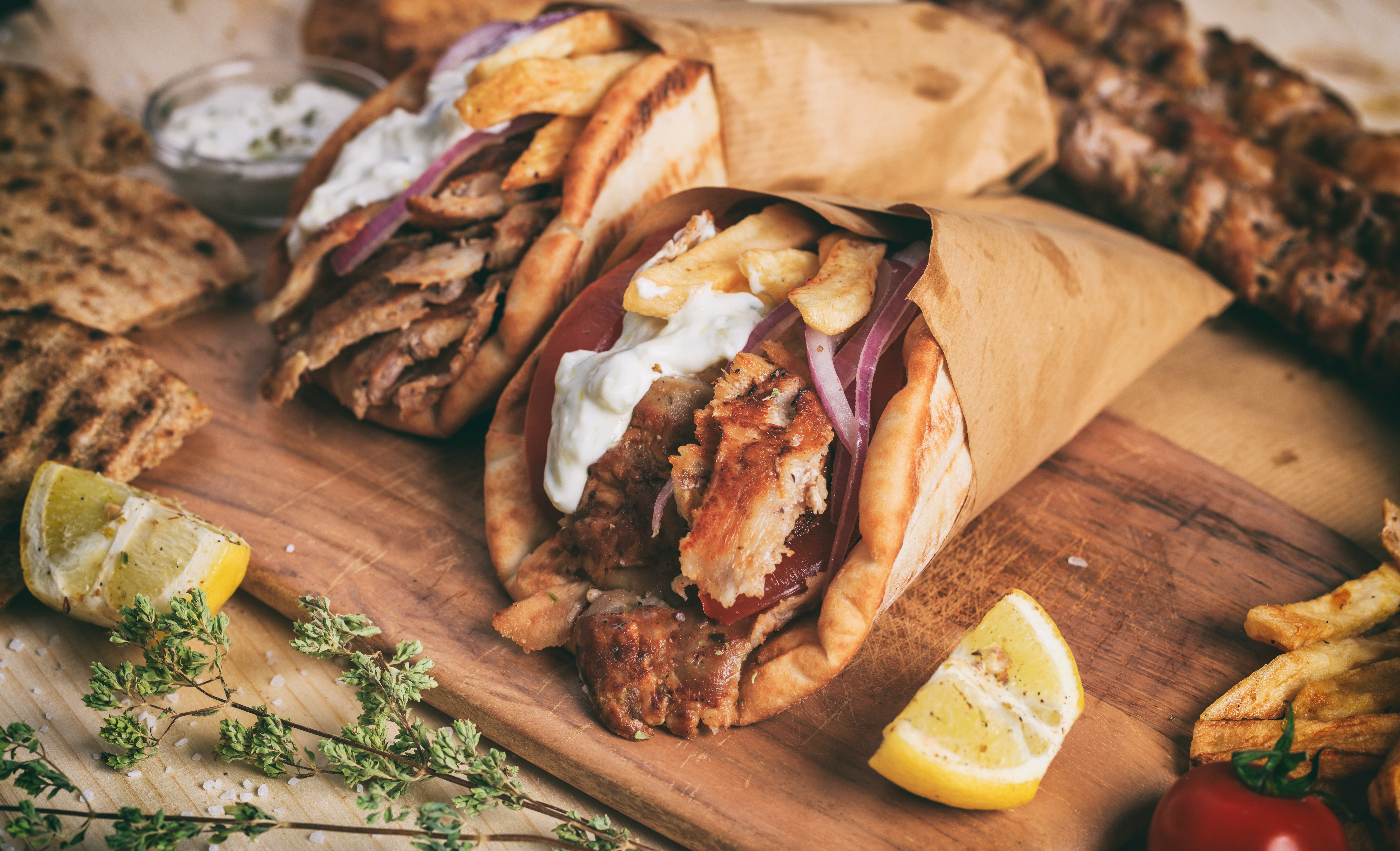 Greek food, like gyros, has been influenced by many of the surrounding cultures.