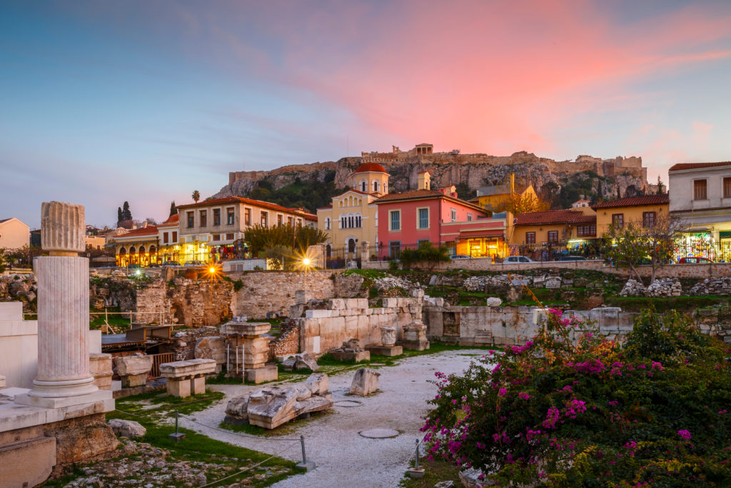 Plaka, the oldest neighborhood in Athens, is rife with ruins.