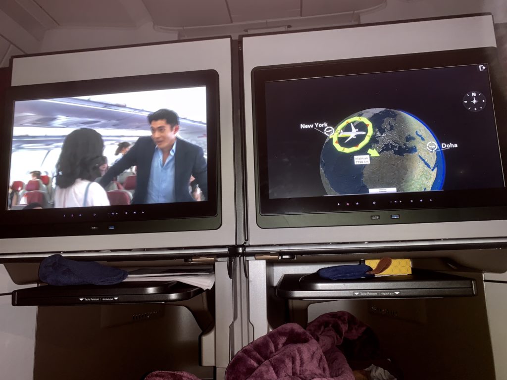 two screens on a plane