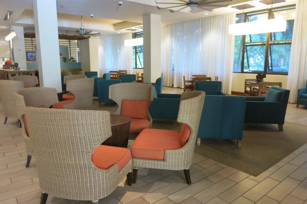 Spacious open lobby with abundant seating
