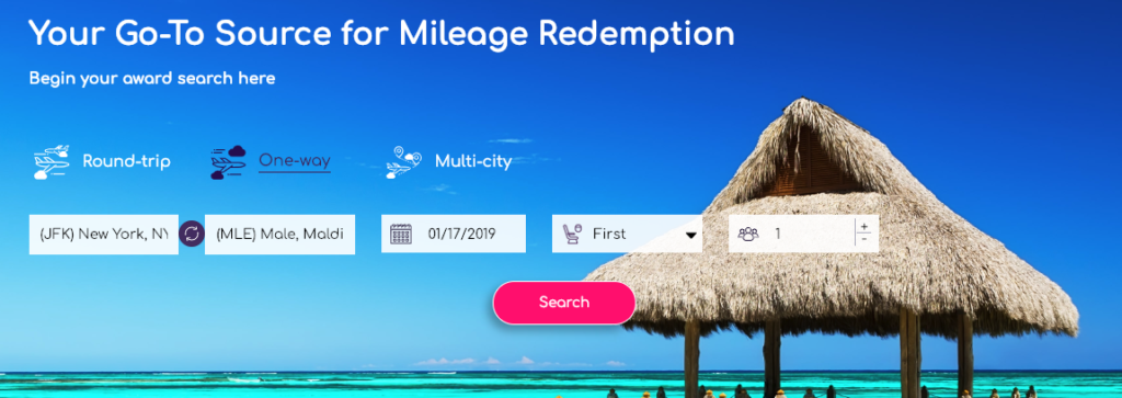a search engine for mileage redemption