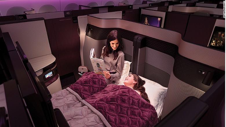 Book a Qatar Airways Q-Suite flight using American Airlines Aadvantage miles earned from Bask Bank