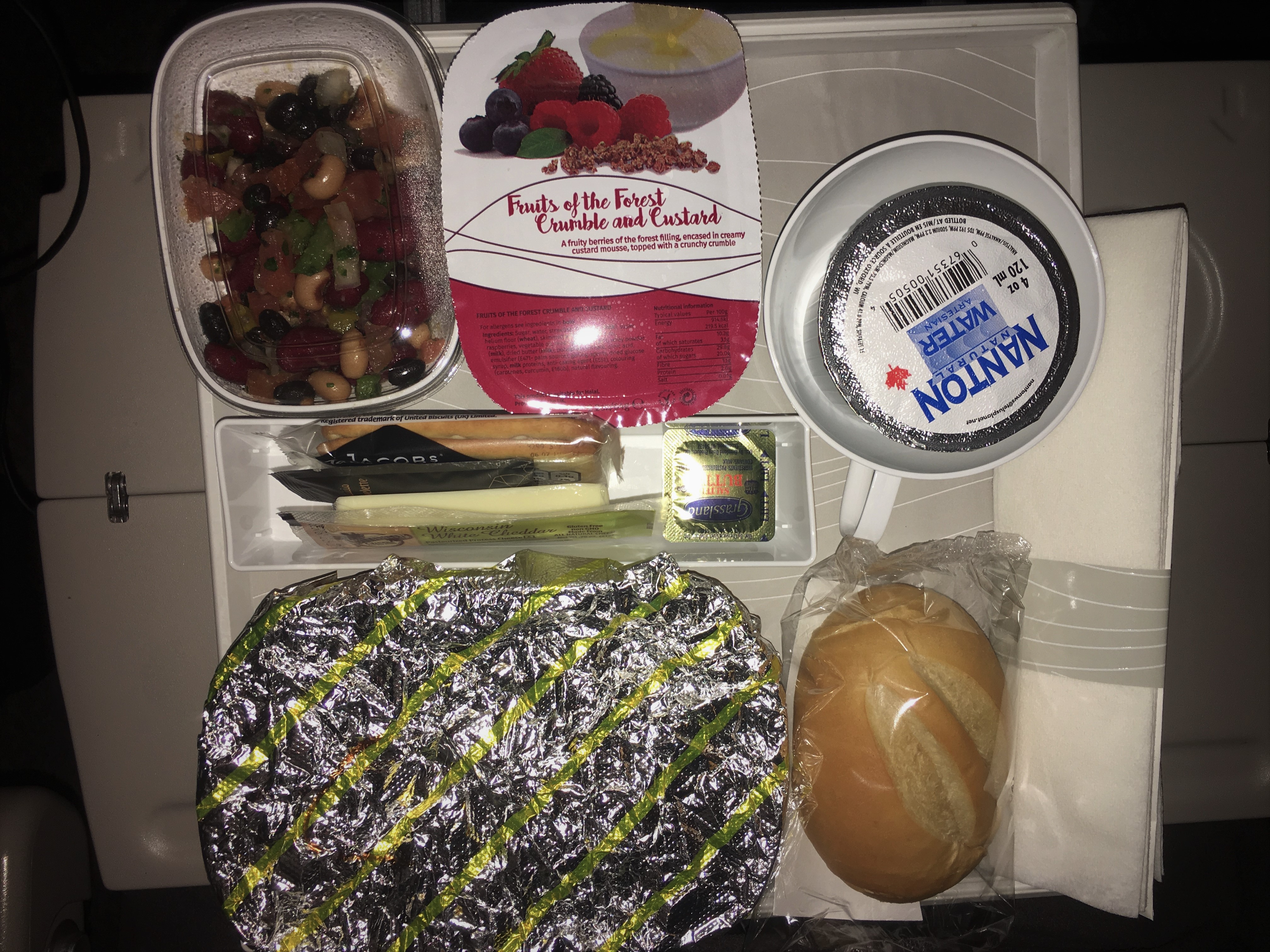 Emirates JFK-MPX Economy Class Meal