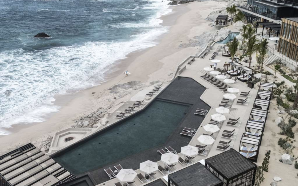 The Cape, a Thompson Hotel overlooks the dramatic coastline of Cabo San Lucas, Mexico. Photo from Virtuoso.com