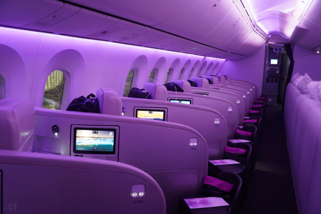 Air New Zealand 787 Business Premier Cabin. 