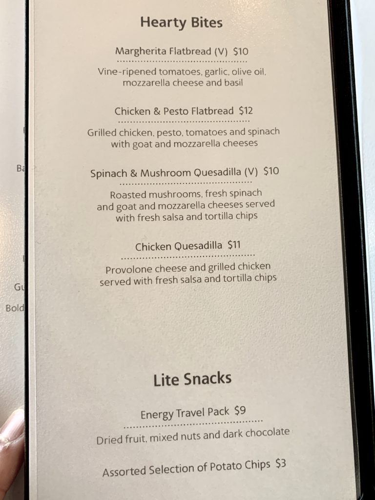 a menu on a cell phone