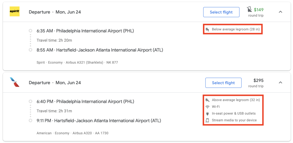 Make a more informed decision with available onboard amenities.