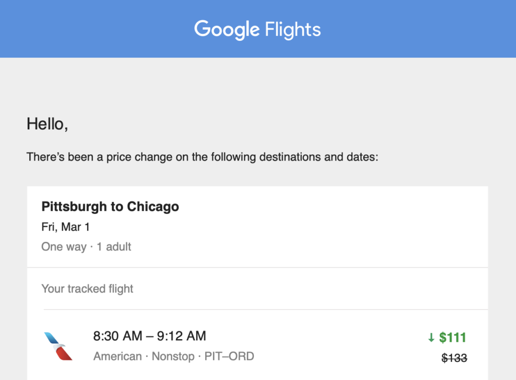 Flight Price Chart Google
