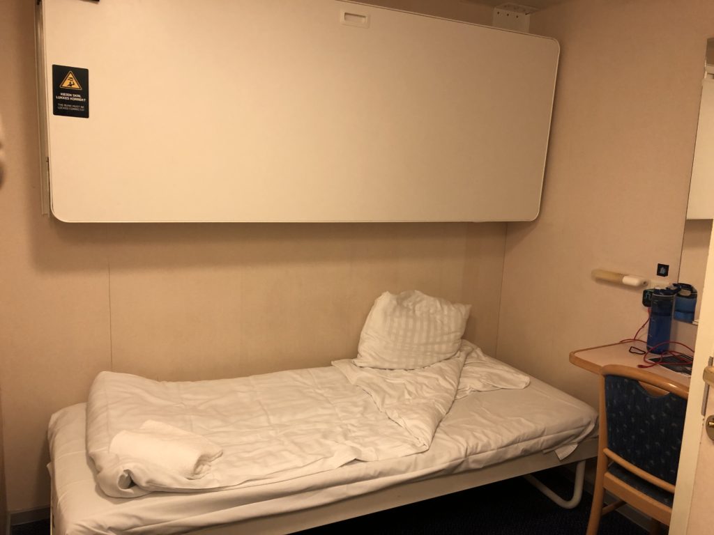 a bed in a room