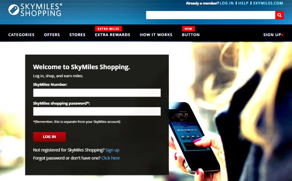 Delta SkyMiles Shopping Logging In