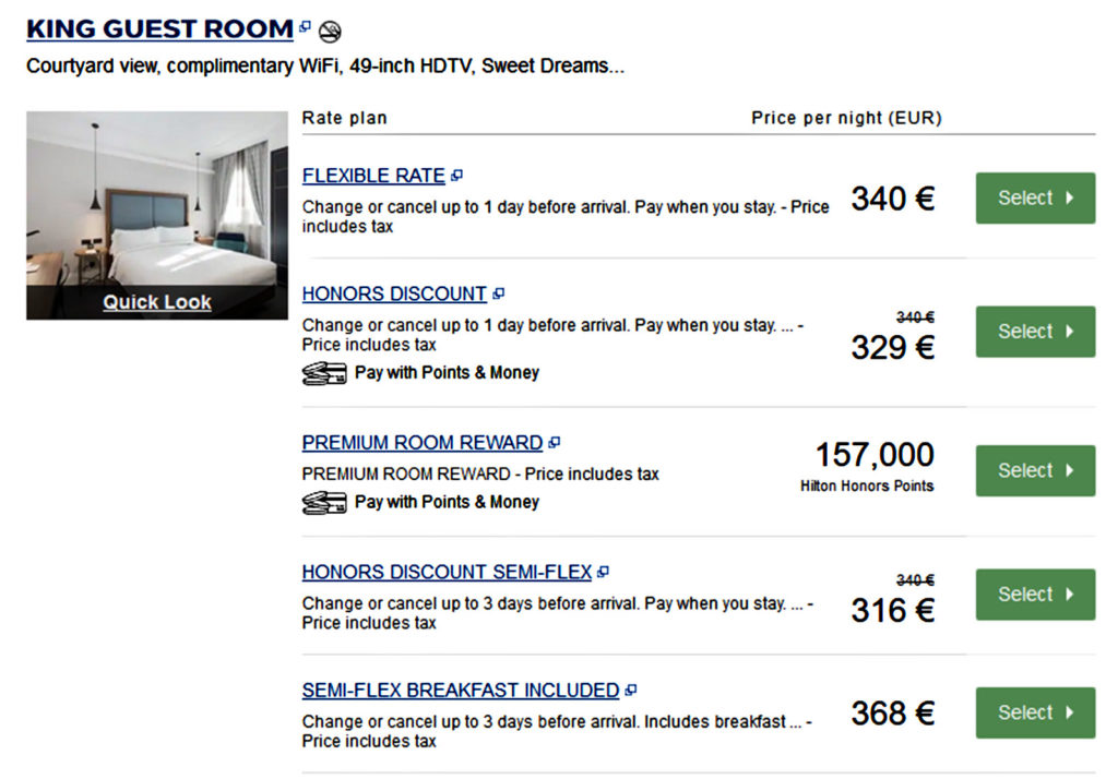 Hilton Doubletree Madrid-Prado Honors King Room Rate