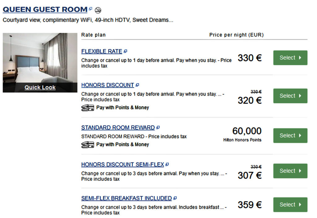 Hilton Doubletree Madrid-Prado Honors Queen Room Rate