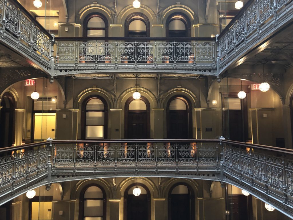 The Beekman's atrium was covered for decades. Uncovered by the team that restored the building, it's all original - and breathtakingly gorgeous. Photo by Sarah Johnson