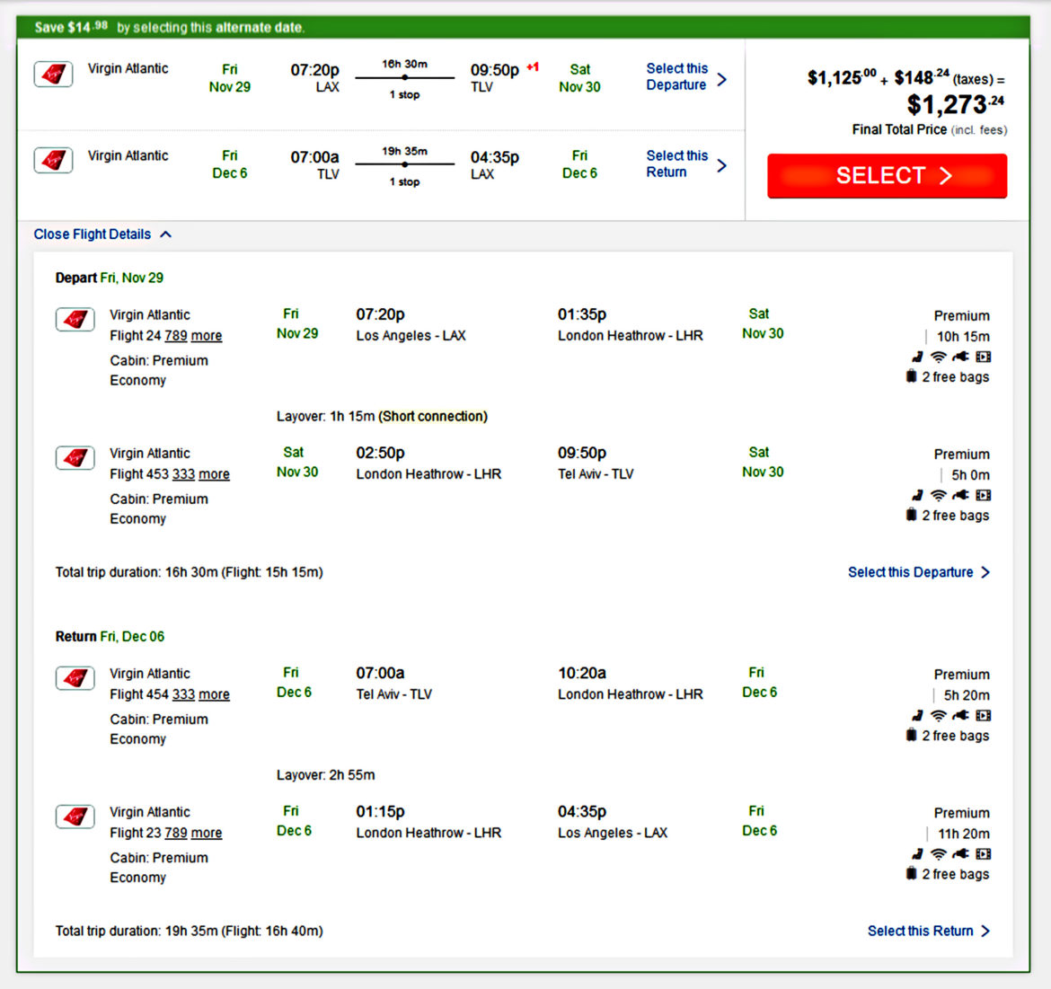 Fare Deal: LAX To Tel Aviv For $1273 In Premium Economy