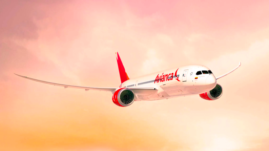 a white airplane with red and white text