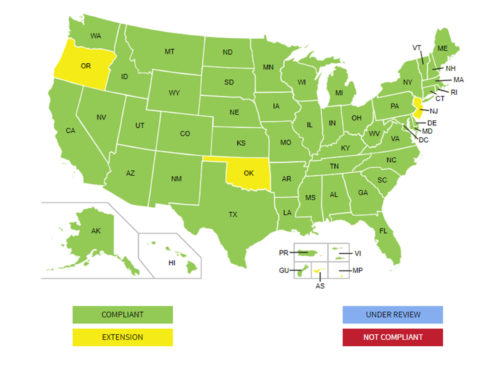 REAL ID TSA DHS Current Map United States