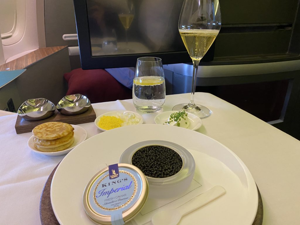 cathay pacific meal first class