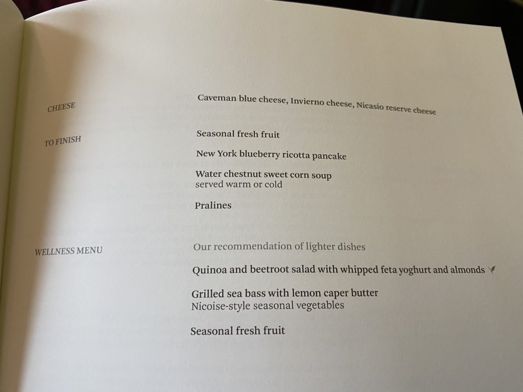 Cathay Pacific Dessert First Menu