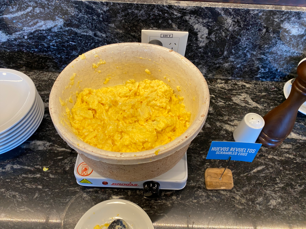 Scrambled eggs at the Hampton by Hilton Bariloche's breakfast. Photo by author | Point Me To The Plane.
