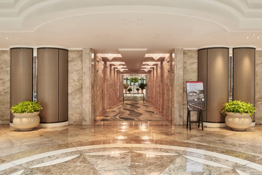 Grand Hyatt lobby and elevators