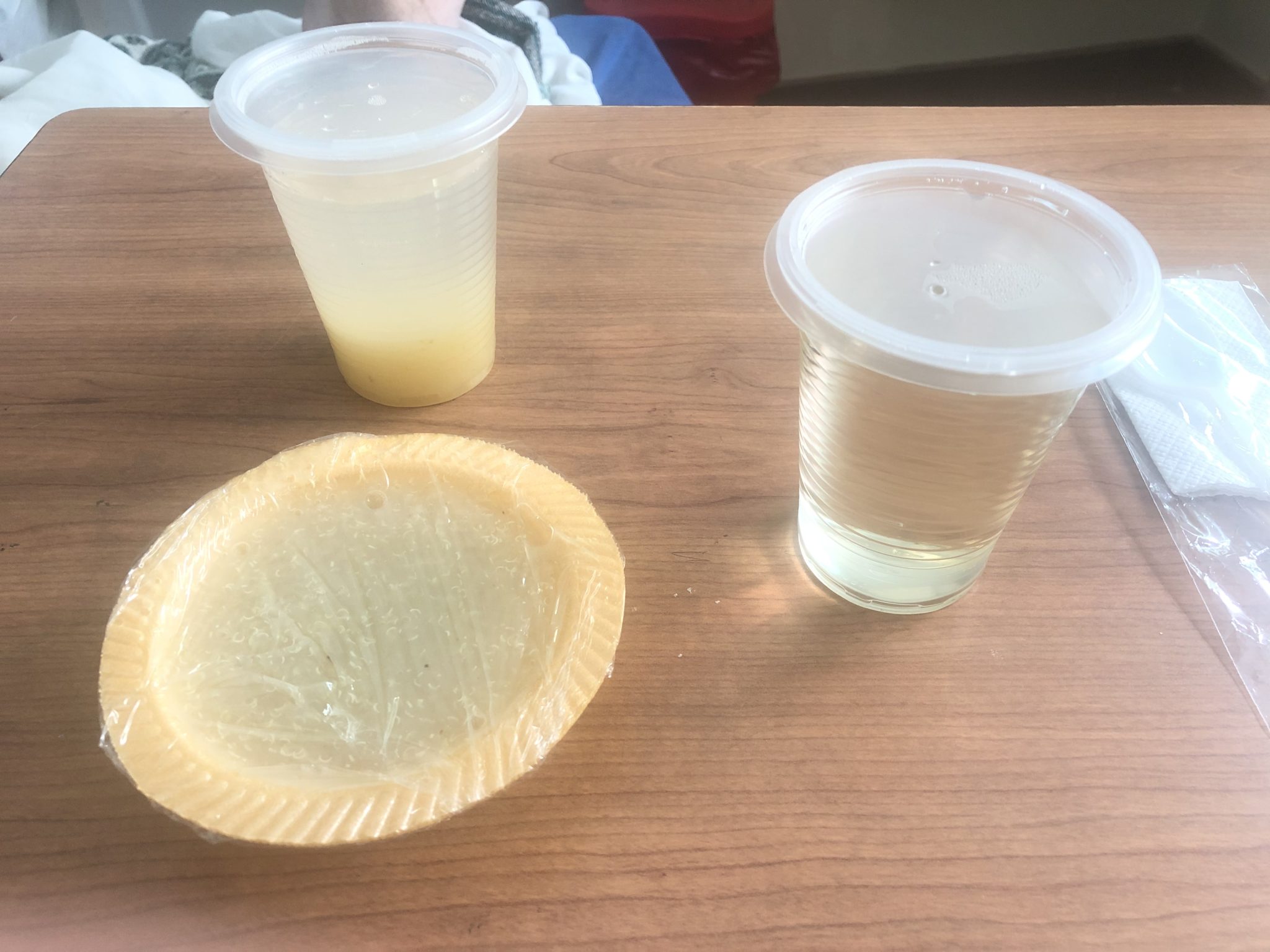 A photo of the breakfast the the author was served while waiting for a coronavirus test in Ecuador's public hospital system.