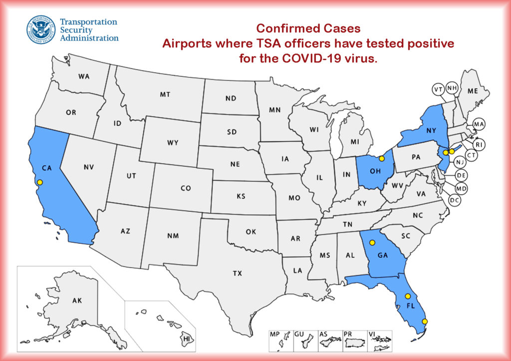 Trump Bans Domestic Flights TSA Coronavirus Agent Map