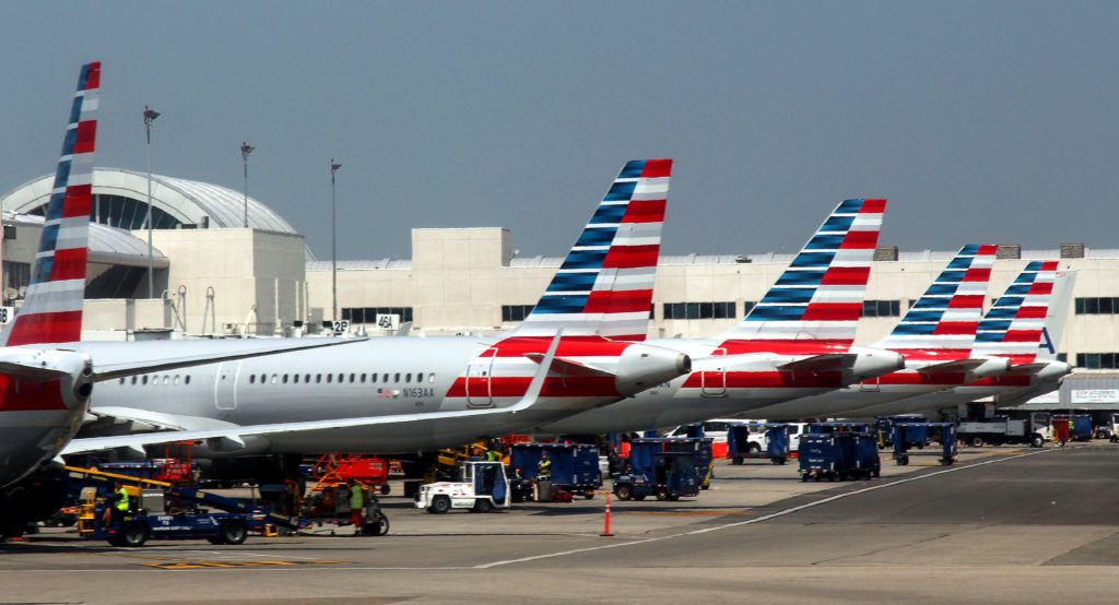 American Airlines parked planes