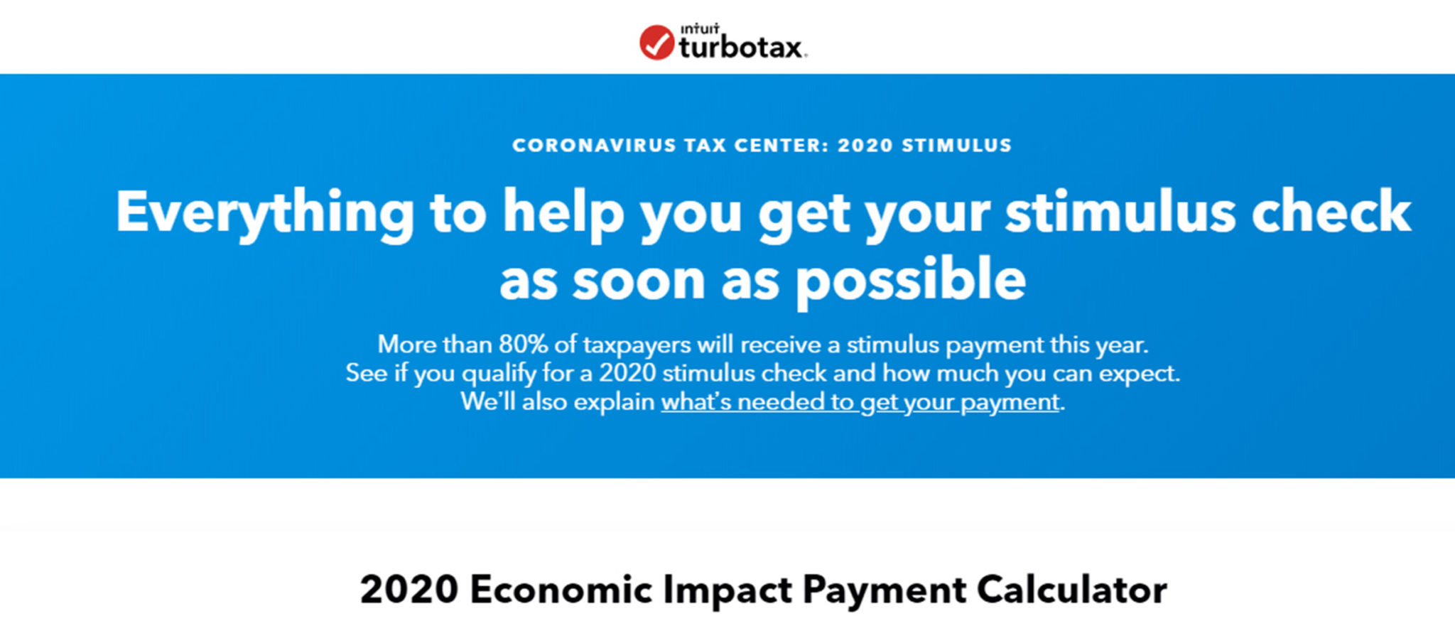 Everything You Need TurboTax IRS Stimulus Payment Registration • Point