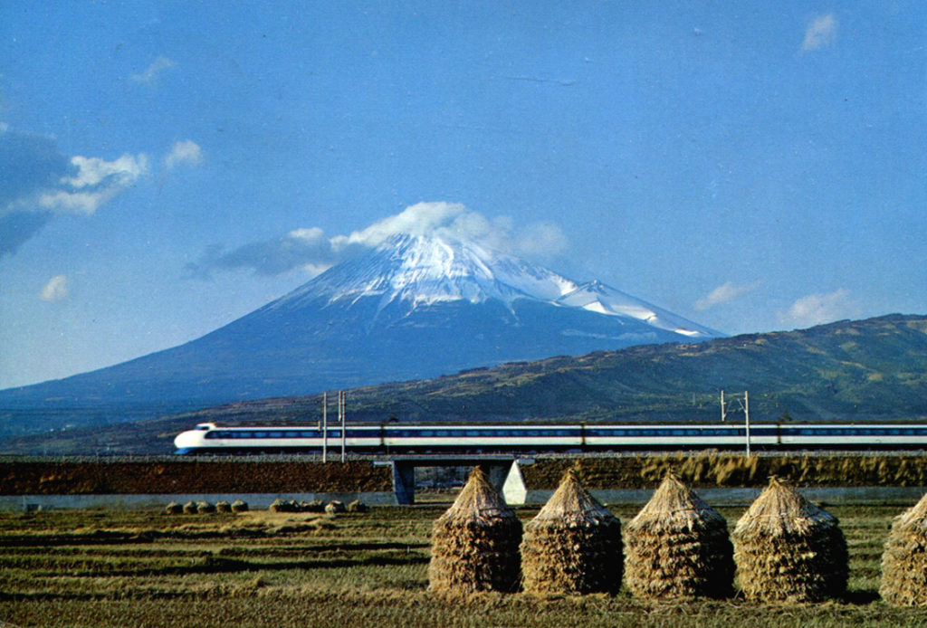 Mt. Fuji as seen in virtual train rides