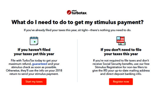 What Do I Need TurboTax IRS Register for Stimulus Payment