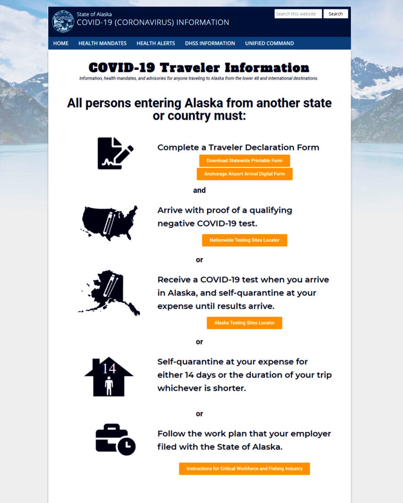 Alaska Coronavirus Domestic Travel Information