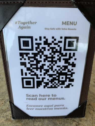 a qr code on a menu