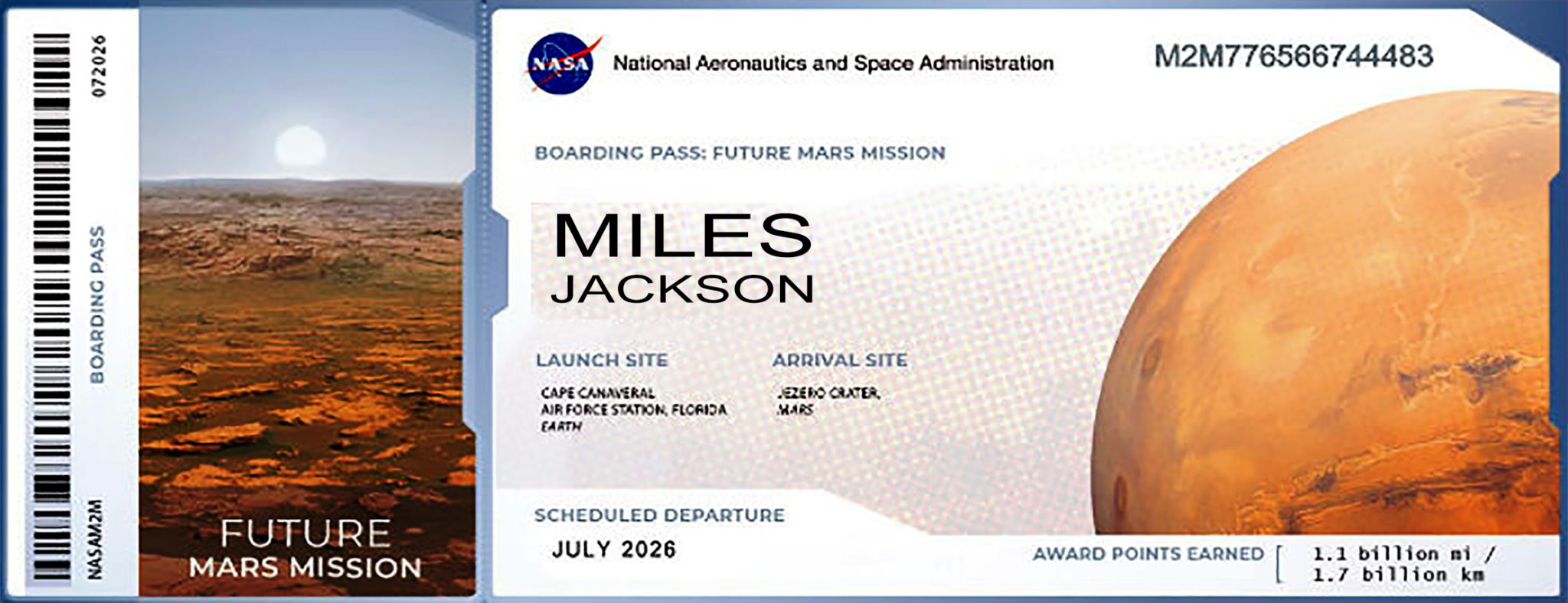 Send Your Name to Mars Get Official NASA Boarding Pass, Earn Mars