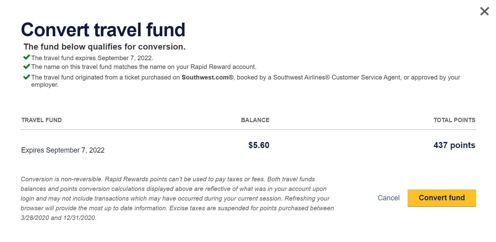How to Convert Southwest Travel Funds Into Rapid Rewards Points