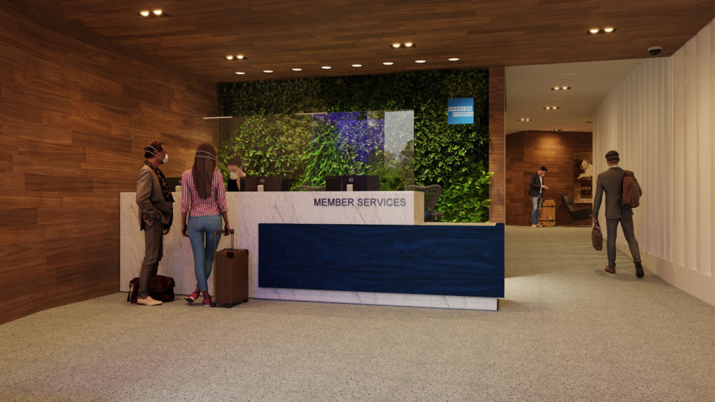 Rendering of new Amex Centurion Lounge LGA check-in