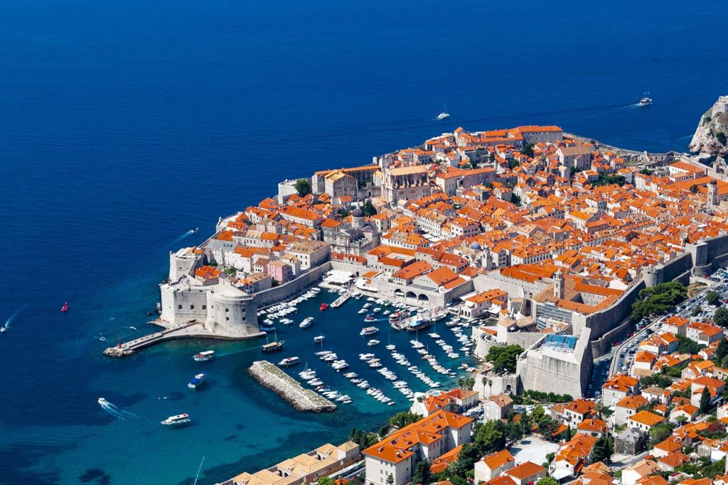 an aerial view of Dubrovnik