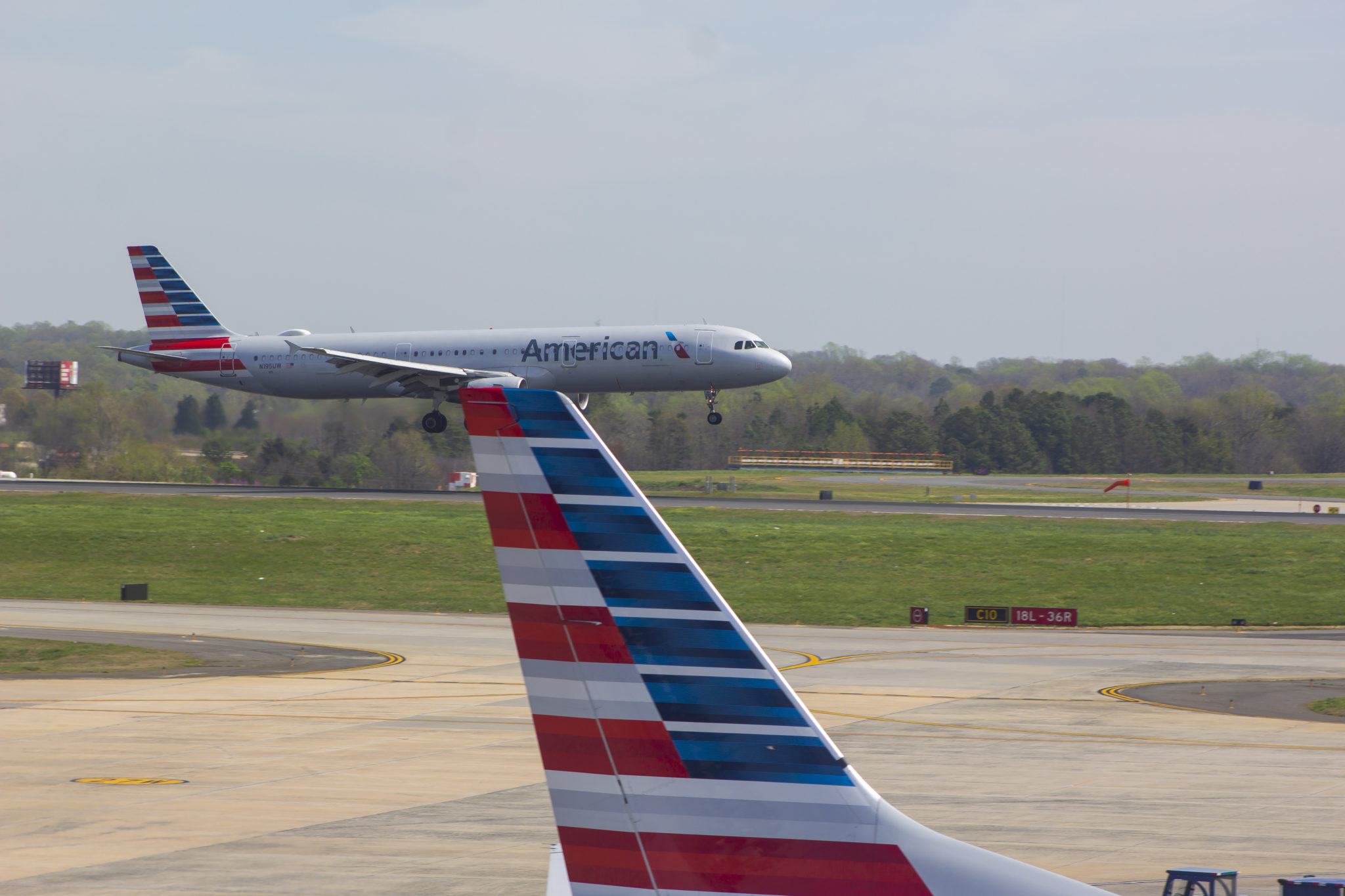 American Airlines aircraft seen at airport