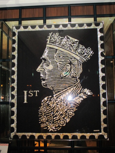 Artwork in lobby of hotel of England's new king
