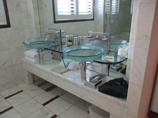 Park Hyatt Melbourne bathroom with a glass sink