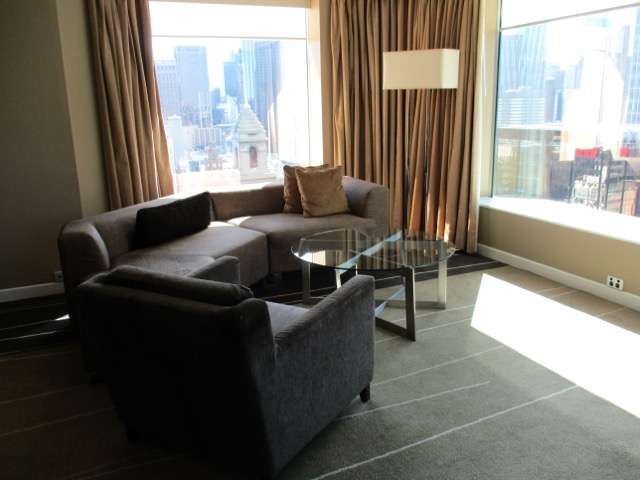 Grand Hyatt Melbourne Suite living room
