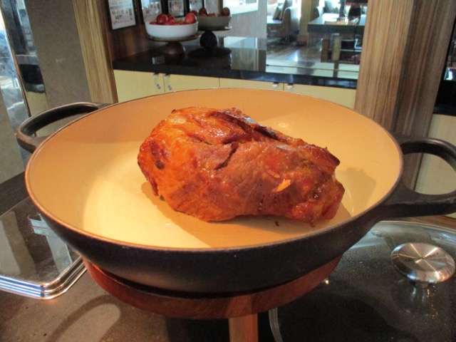 Grand Hyatt Melbourne Club Lounge Saturday night meat carving station with pork roast
