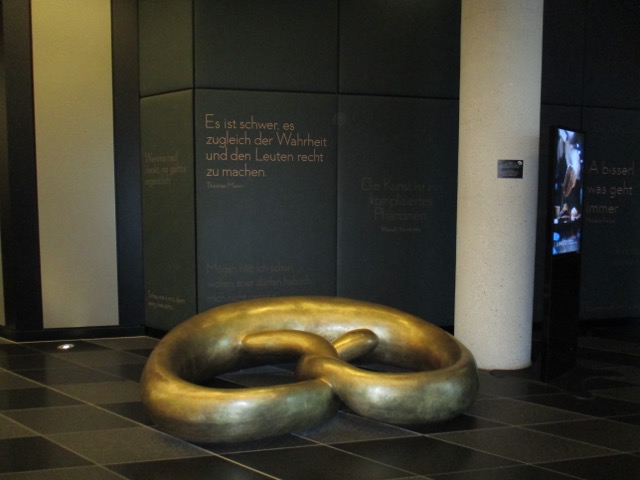 Andaz Munich signature pretzel sculpture in lobby