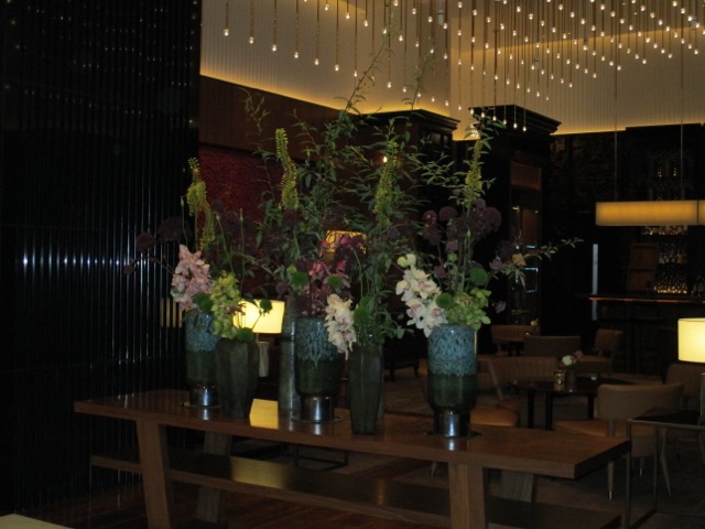 Park Hyatt London floral arrangements in hotel entrance