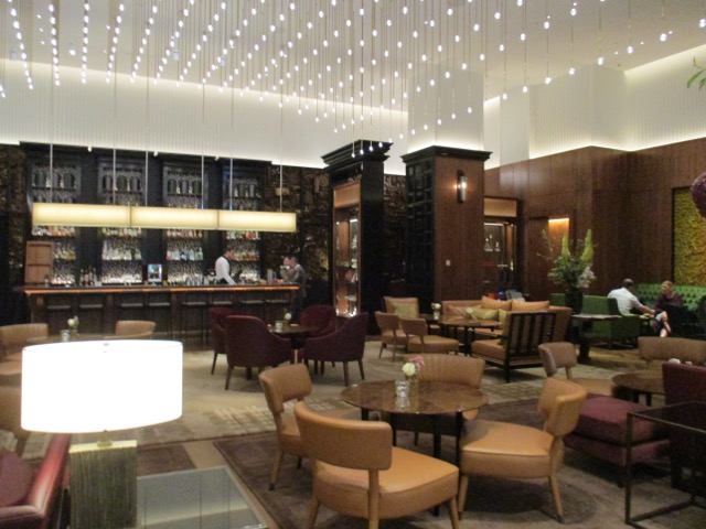 Bar and meeting area off the lobby of the Park Hyatt London