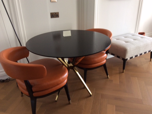 Park Hyatt London suite dining room table and chairs